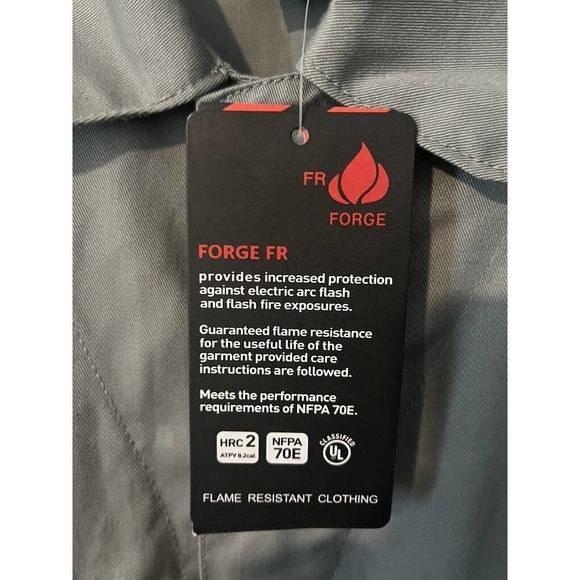 Forge FR Mens Fire Resistant Coveralls Gray Elastic Waist Full Zip Snap 3XL NEW - Picture 13 of 16